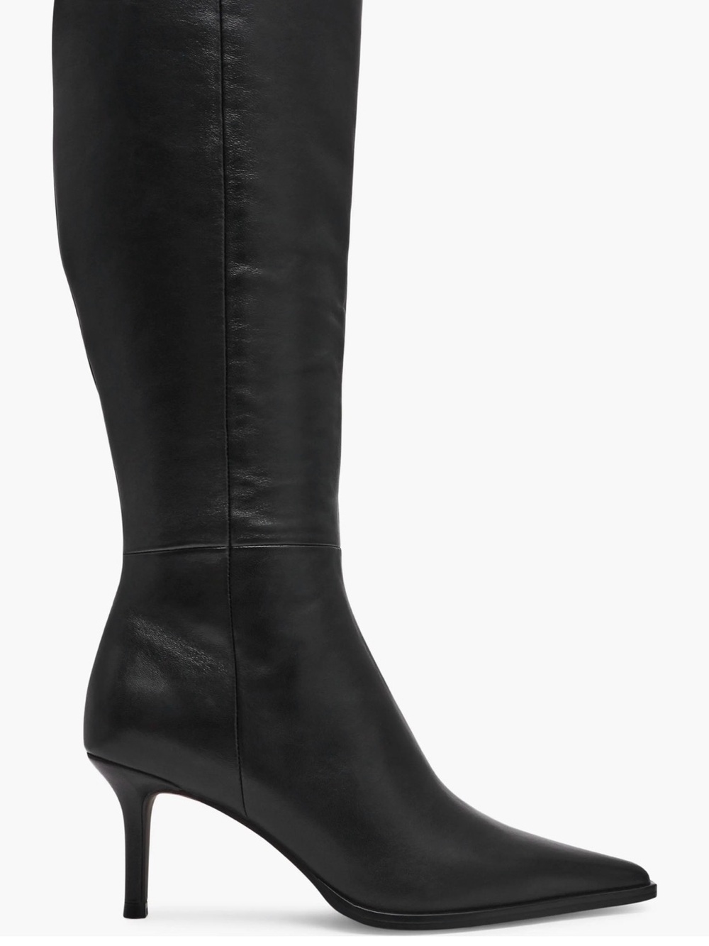 Steve Madden Lingo Black Knee High Leather Stiletto Boot